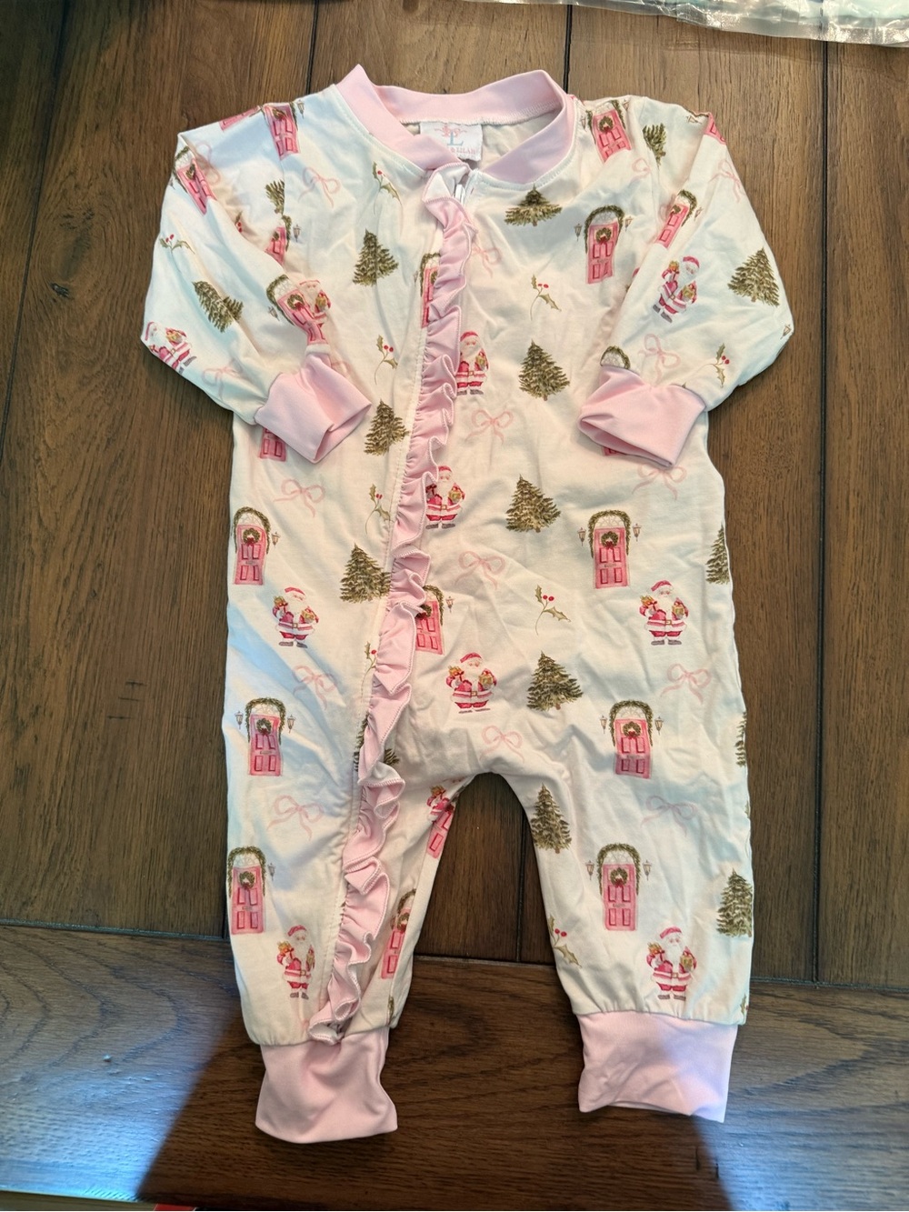 Lillie & Lilah Pink Vintage Christmas Print Pajamas